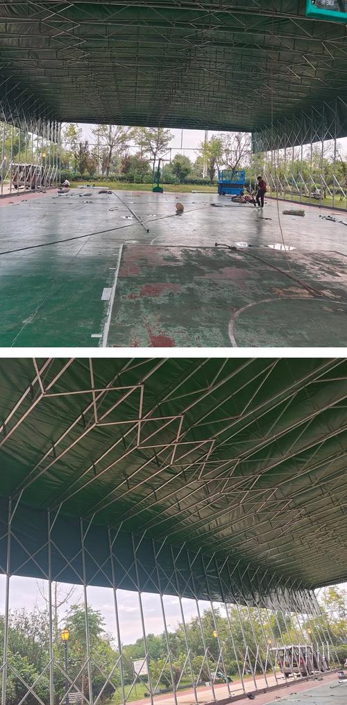 户外钢结构雨篷与推拉棚定制指南 东元ZT7钢架大棚在工厂仓库中的应用